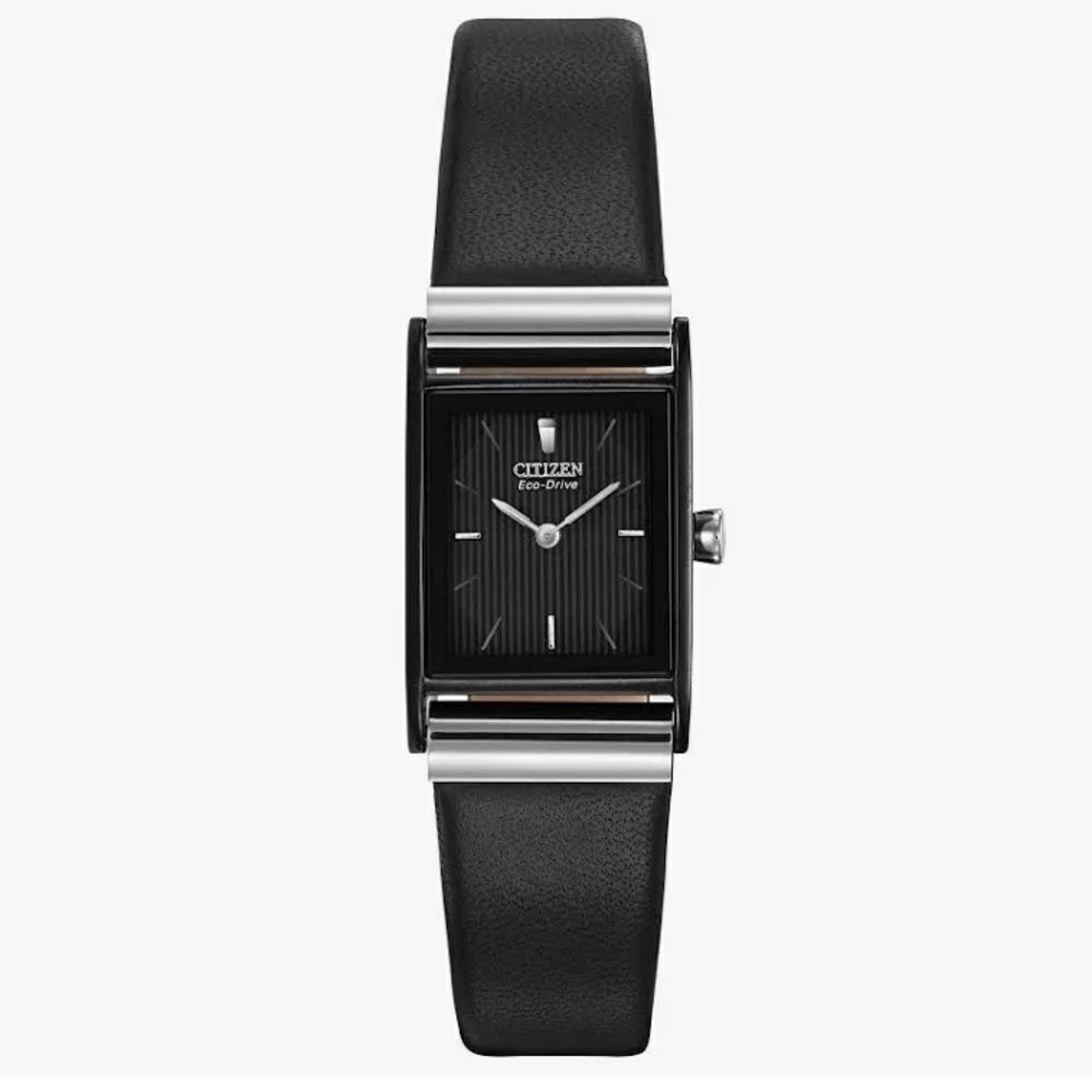 Citizen Women's Black Eco-Drive Leather Strap Watch EW9215-01E